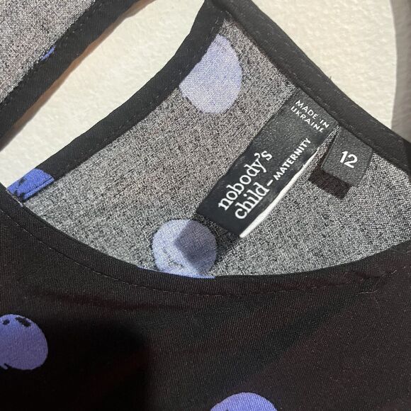 Nobody's Child Maternity Dress UK 12 US 8 Rachel Puff Sleeve Midi Blue Dot - Picture 4 of 8